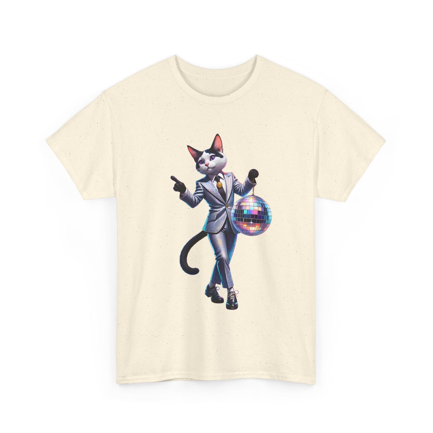 Unisex T-Shirt with Dancing Cat - Disco