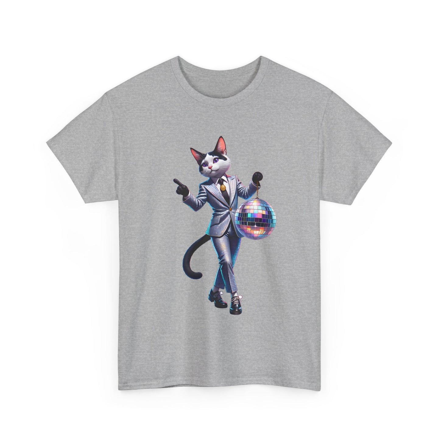Unisex T-Shirt with Dancing Cat - Disco