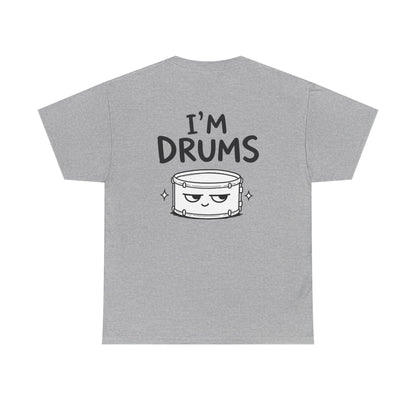 Cotton T-Shirt Unisex - I'm drums (backprint)