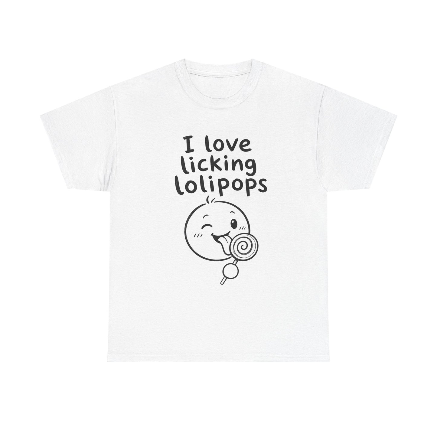 Cotton T-shirt Unisex - I love licking lollipops