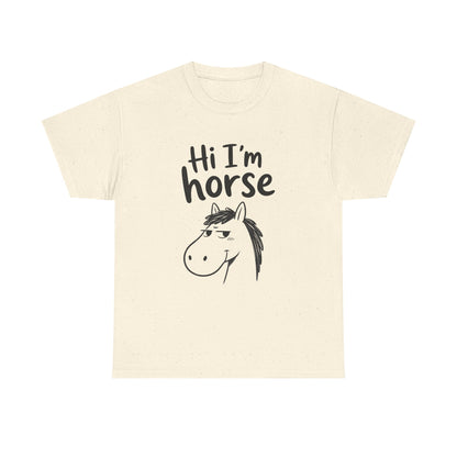 Baumwolle T-Shirt Unisex  - Hi I'm horse