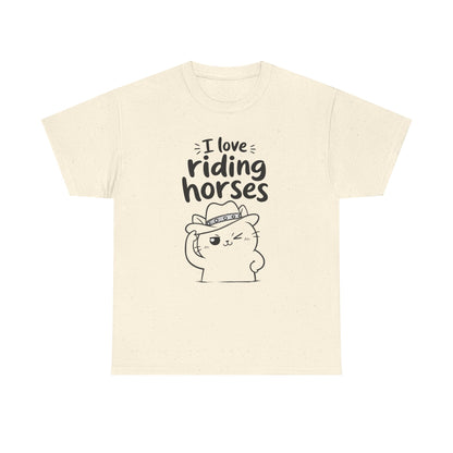 Baumwolle T-Shirt Unisex  - I love riding horses