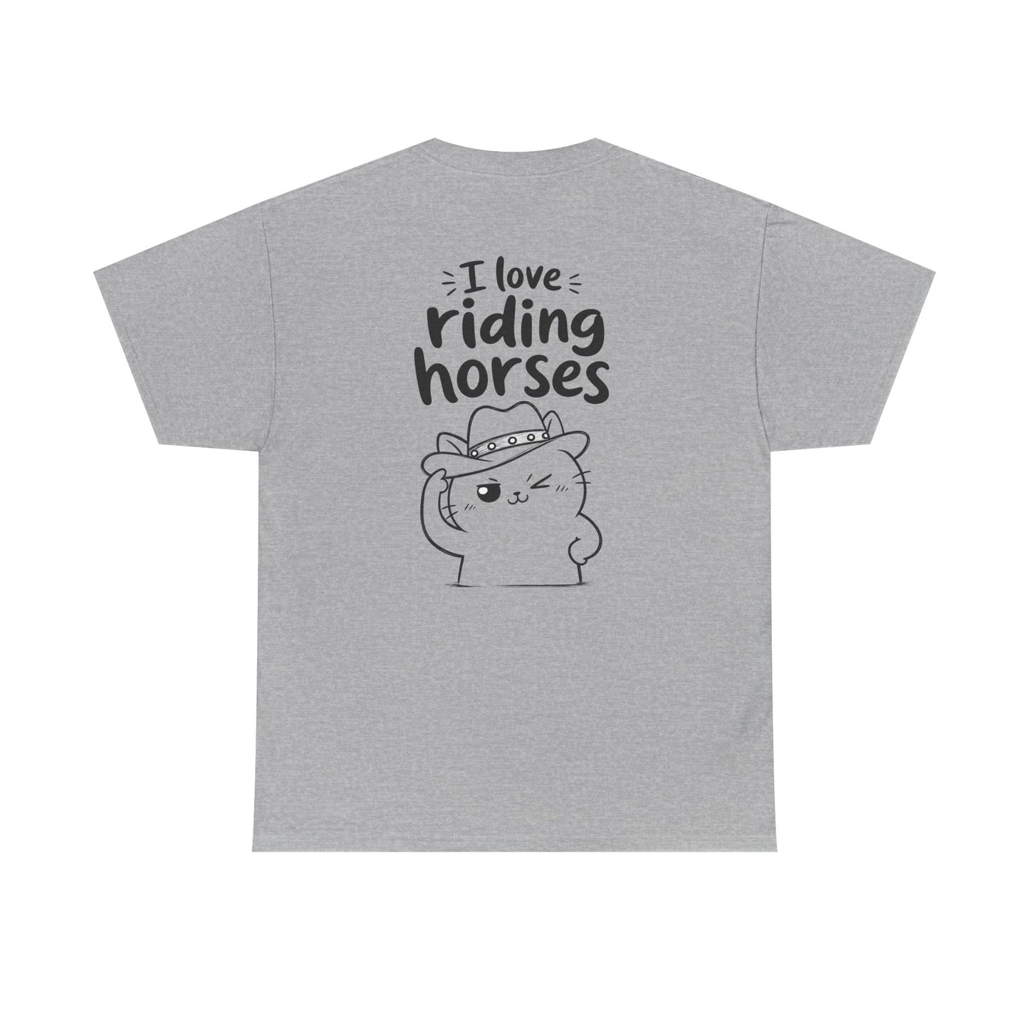 Cotton T-Shirt Unisex - I love riding horses (back print)