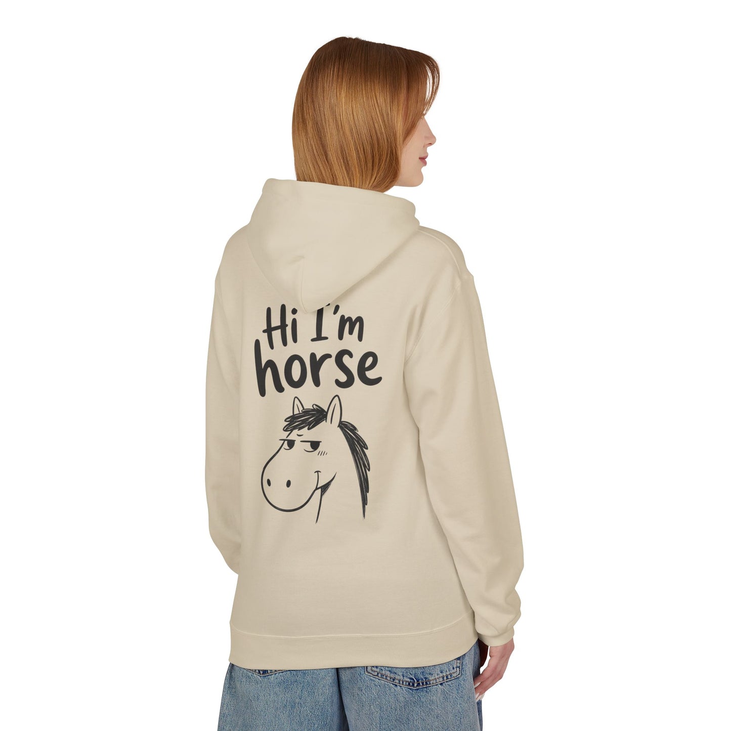 Softstyle Fleece Hoodie Unisex - Hi I'm horse