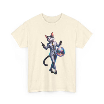 Unisex T-Shirt with Dancing Cat - Disco