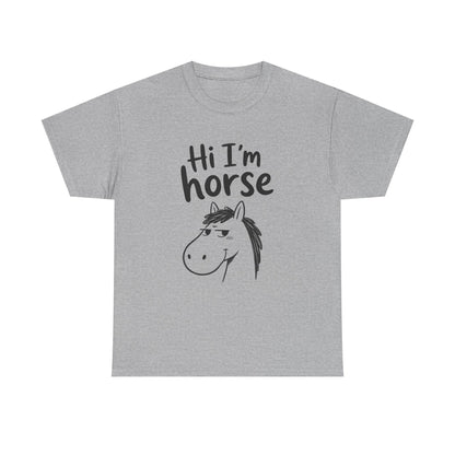 Baumwolle T-Shirt Unisex  - Hi I'm horse