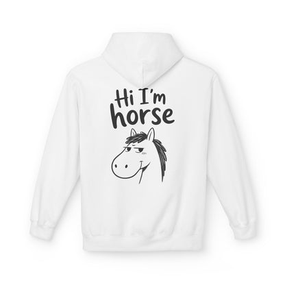 Softstyle Fleece Hoodie Unisex - Hi I'm horse