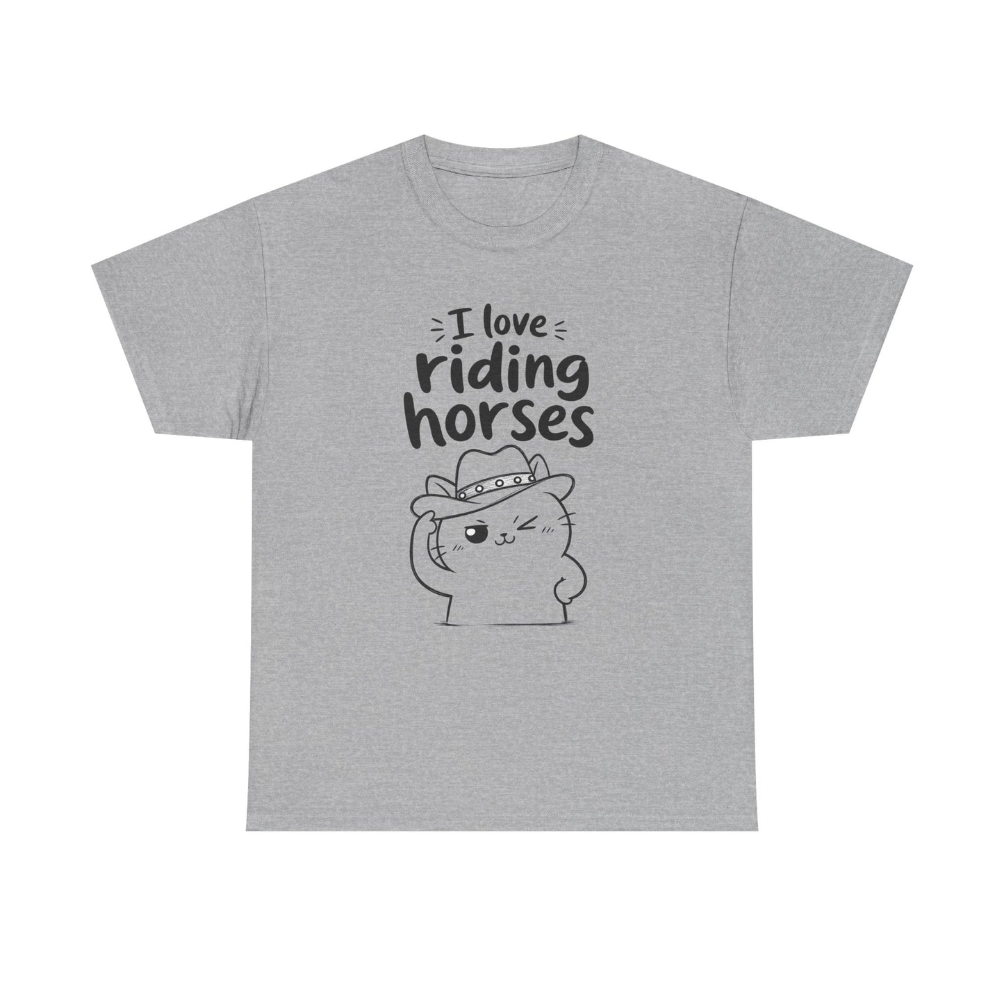 Baumwolle T-Shirt Unisex  - I love riding horses