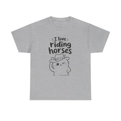 Baumwolle T-Shirt Unisex  - I love riding horses
