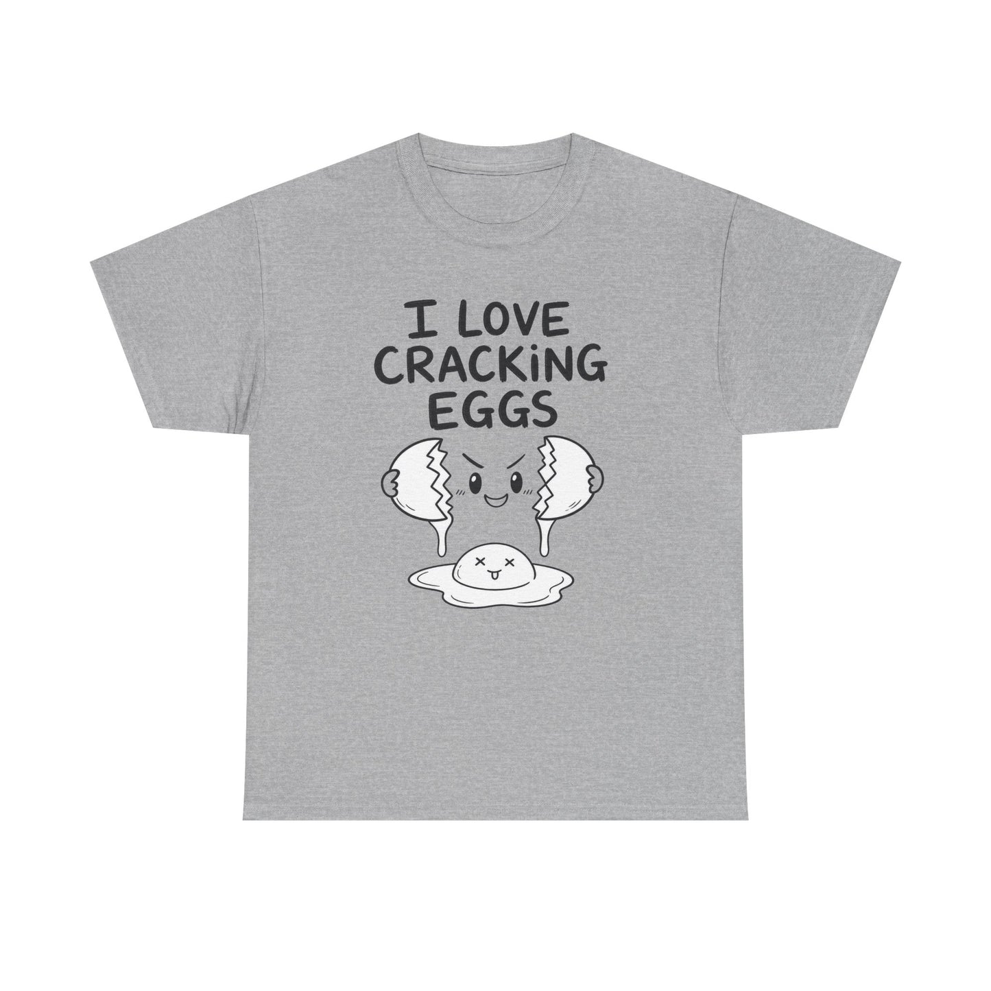 Baumwolle T-Shirt Unisex  - I love cracking eggs