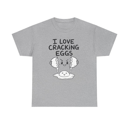 Baumwolle T-Shirt Unisex  - I love cracking eggs