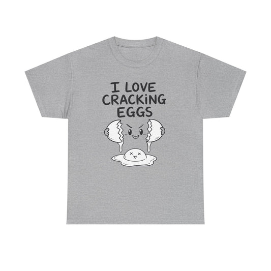 Baumwolle T-Shirt Unisex  - I love cracking eggs