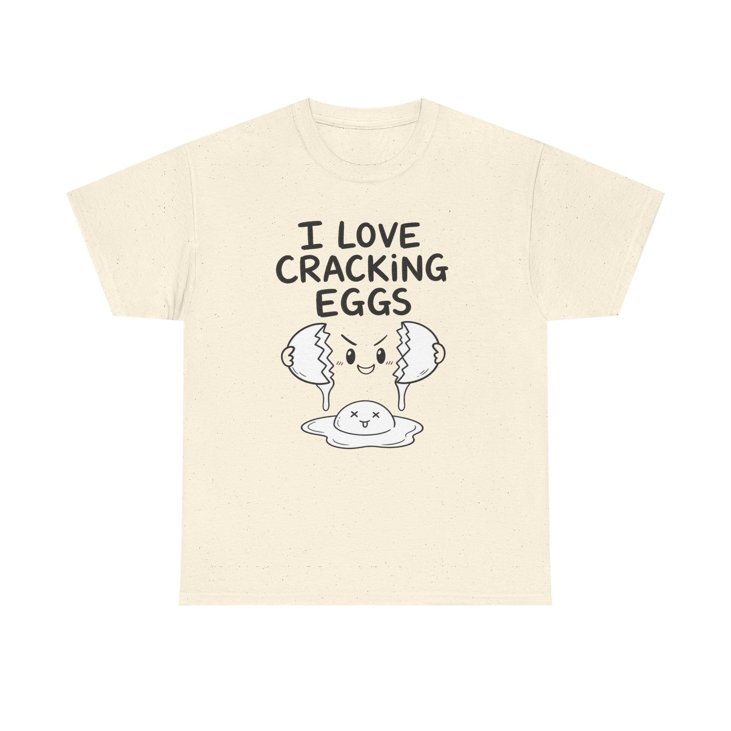 Baumwolle T-Shirt Unisex  - I love cracking eggs