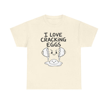 Baumwolle T-Shirt Unisex  - I love cracking eggs
