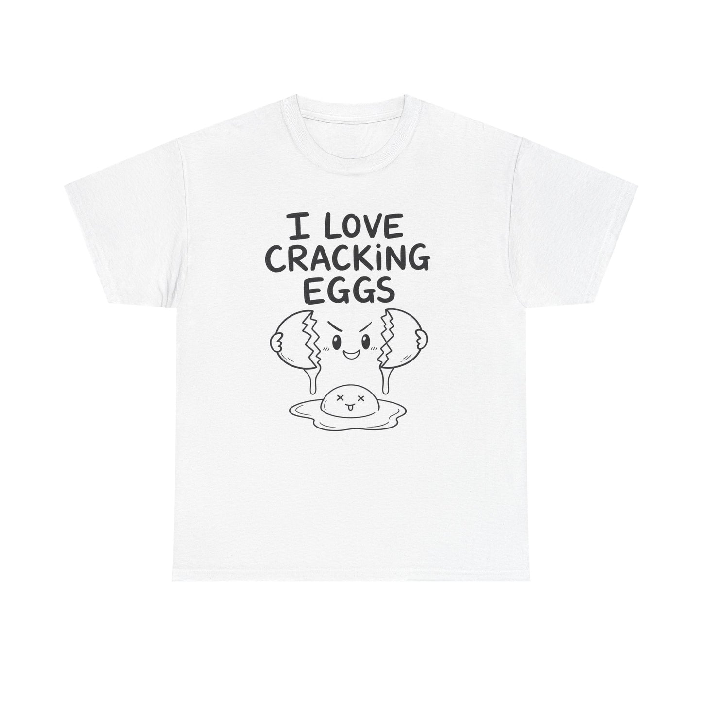 Baumwolle T-Shirt Unisex  - I love cracking eggs
