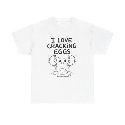 Baumwolle T-Shirt Unisex  - I love cracking eggs