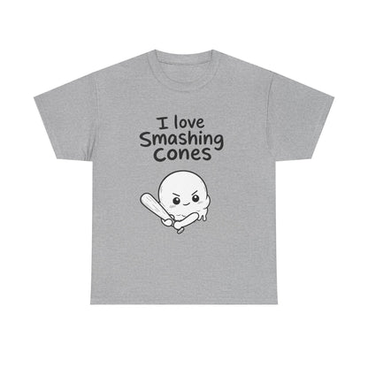 Cotton T-shirt Unisex - I love smashing cones