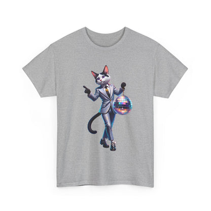 Unisex T-Shirt with Dancing Cat - Disco