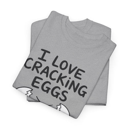 Baumwolle T-Shirt Unisex  - I love cracking eggs