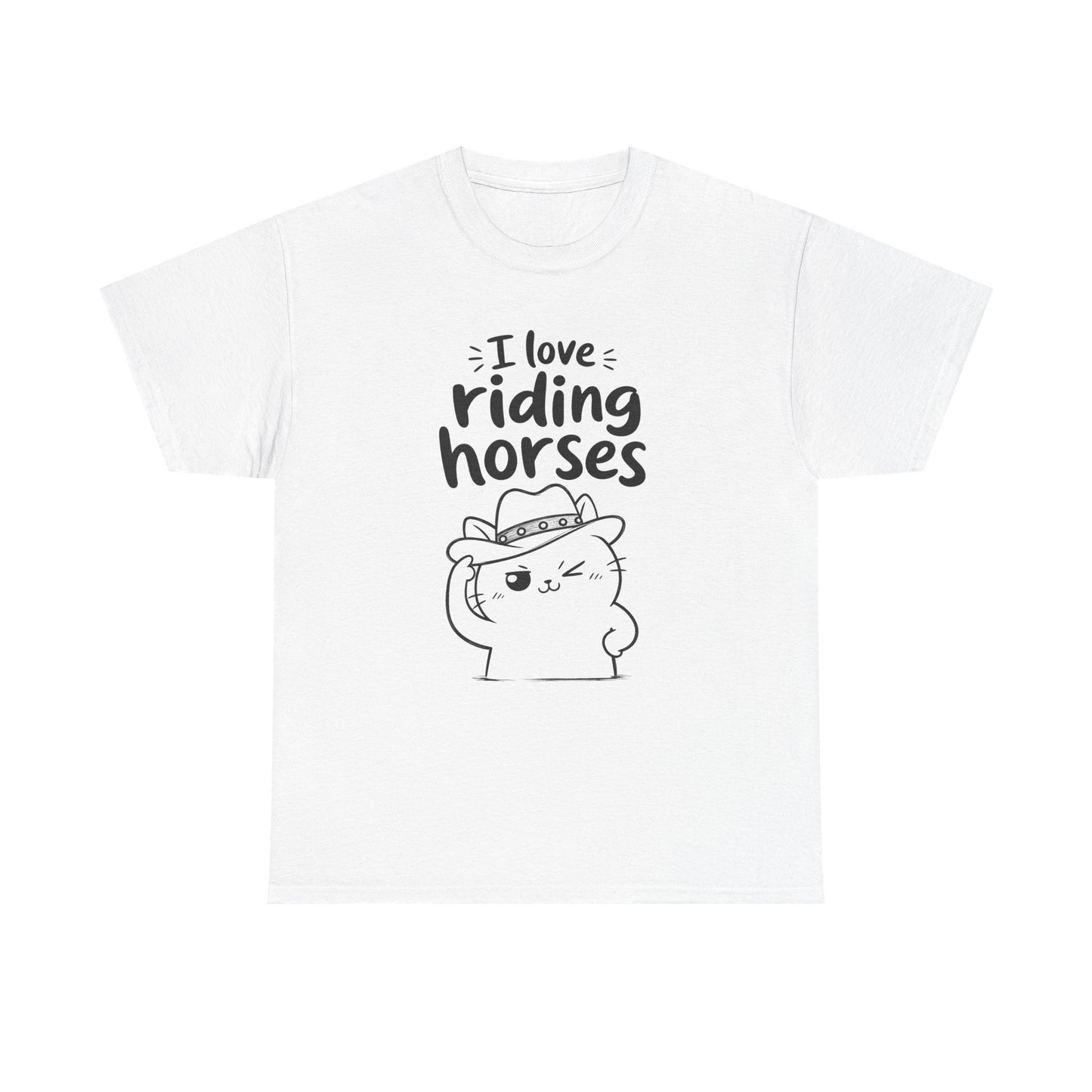 Baumwolle T-Shirt Unisex  - I love riding horses