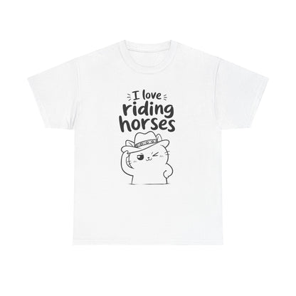 Baumwolle T-Shirt Unisex  - I love riding horses