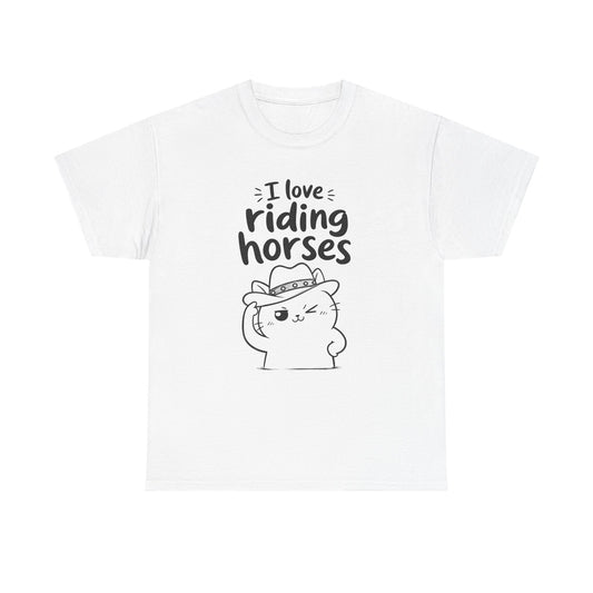 Baumwolle T-Shirt Unisex  - I love riding horses