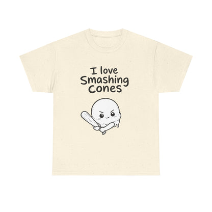 Cotton T-shirt Unisex - I love smashing cones