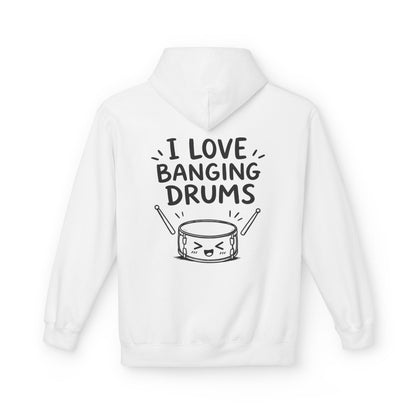 Softstyle Fleece Hoodie Unisex - I love banging drums