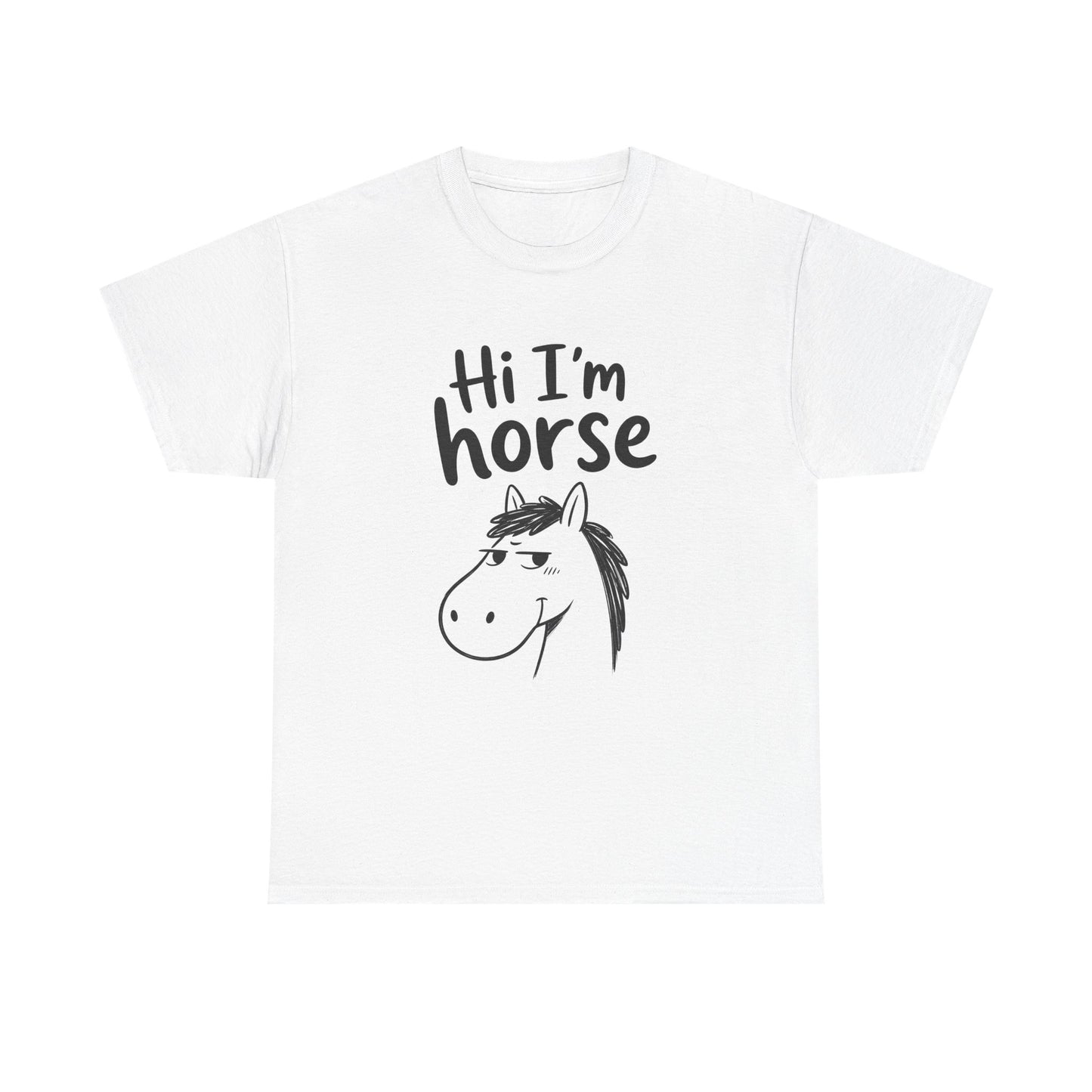 Baumwolle T-Shirt Unisex  - Hi I'm horse