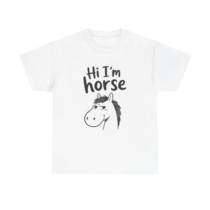 Baumwolle T-Shirt Unisex  - Hi I'm horse