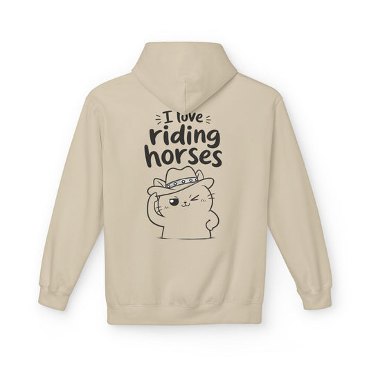 Softstyle Fleece Hoodie Unisex - I love riding horses